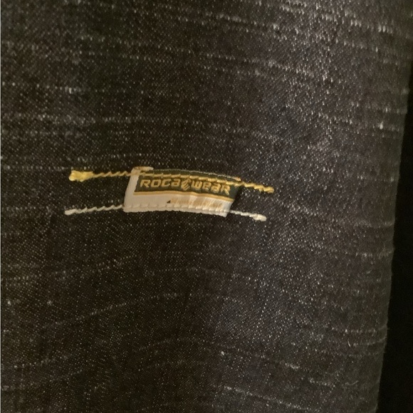 Rocawear vintage men size 4x snap front yellow white stitching denim jacket - Picture 5 of 11